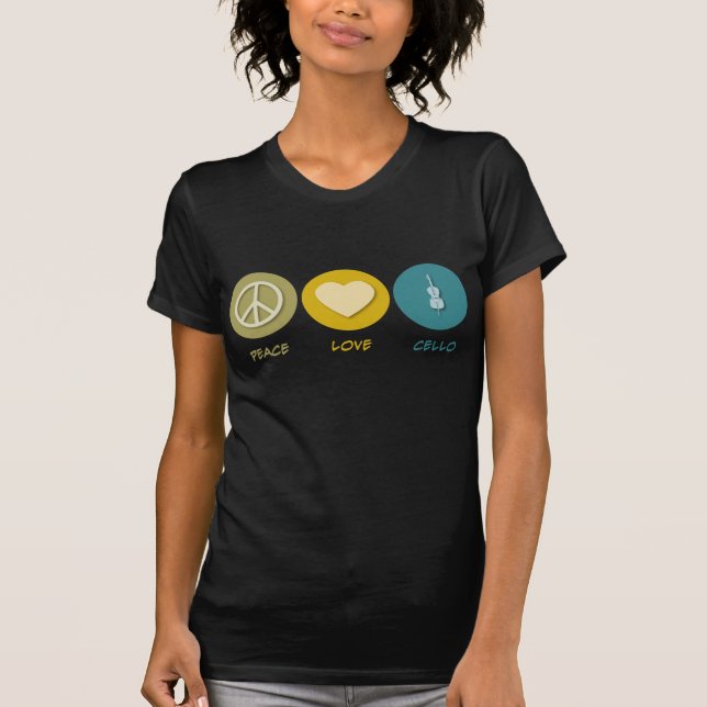 T-shirt Violoncelle d'amour de paix (Devant)