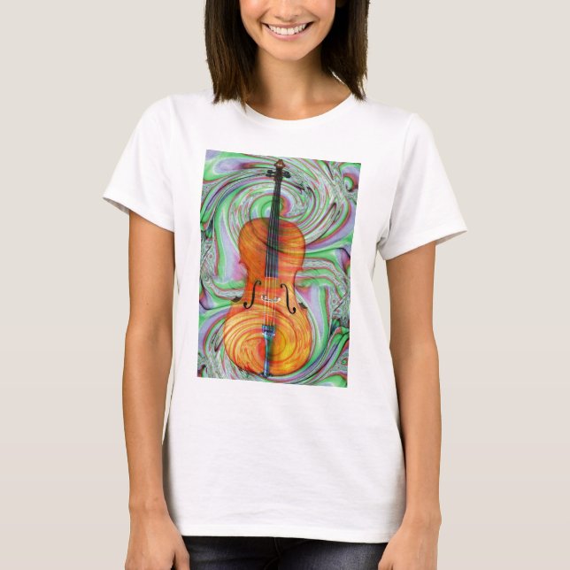 T-shirt Violoncelle psychédélique (Devant)