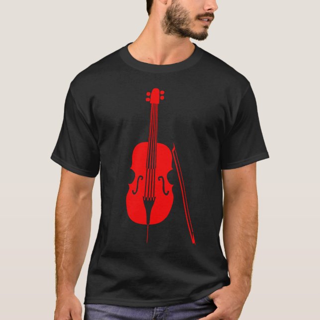 T-shirt Violoncelle - Rouge (Devant)