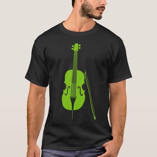 T-shirt Violoncelle - Vert Martien (Devant)