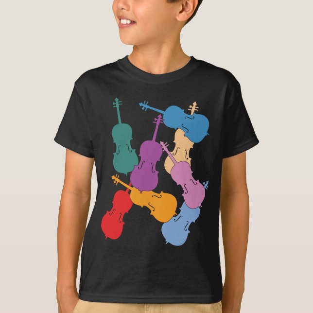 T-shirt Violoncelles colorés (Devant)