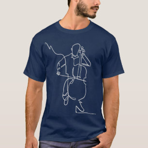 T-shirt Violoncello Abstraite ligne de dessin Musicien Cel