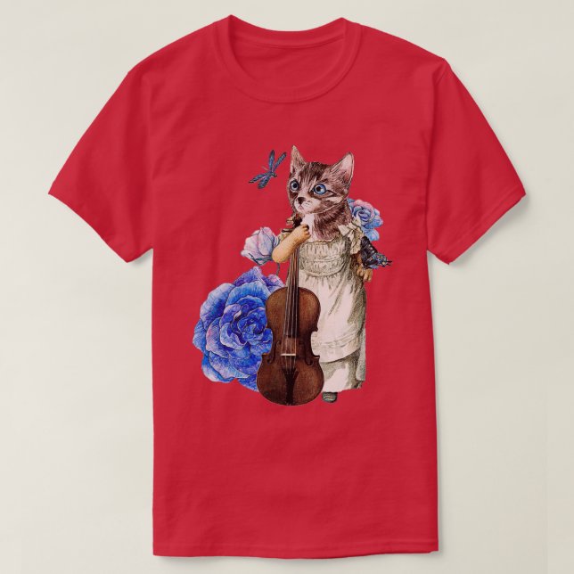 T-shirt Violoniste de chat (Design devant)