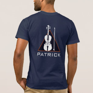 T-shirt Violoniste de la marine avec nom minimal et modern