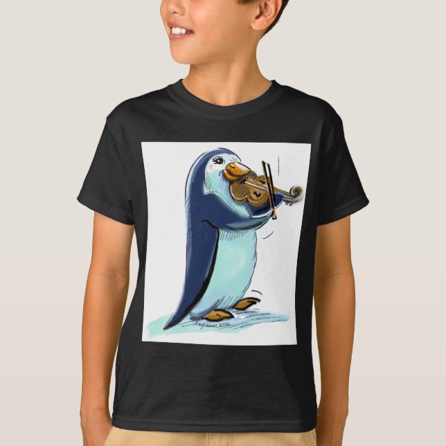 T-shirt Violoniste de pingouin (Devant)