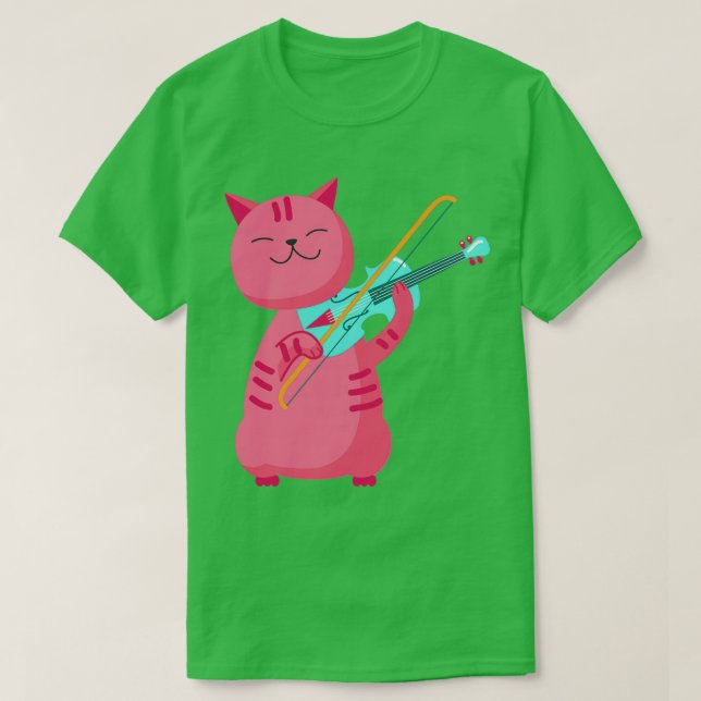 T-shirt Violoniste des chats (Design devant)