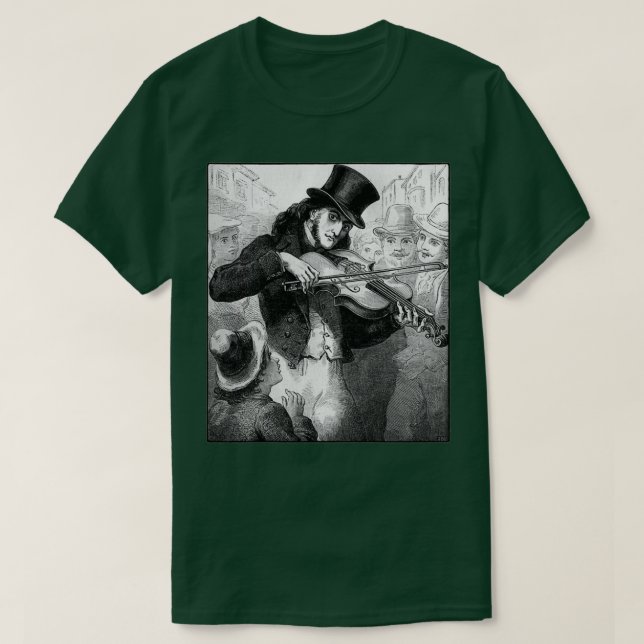 T-shirt Violoniste et compositeur Paganini en musici de ru (Design devant)