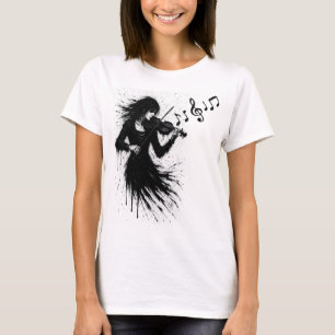 T-shirt Violoniste Né de l'Encre dans la Tempête du Son
