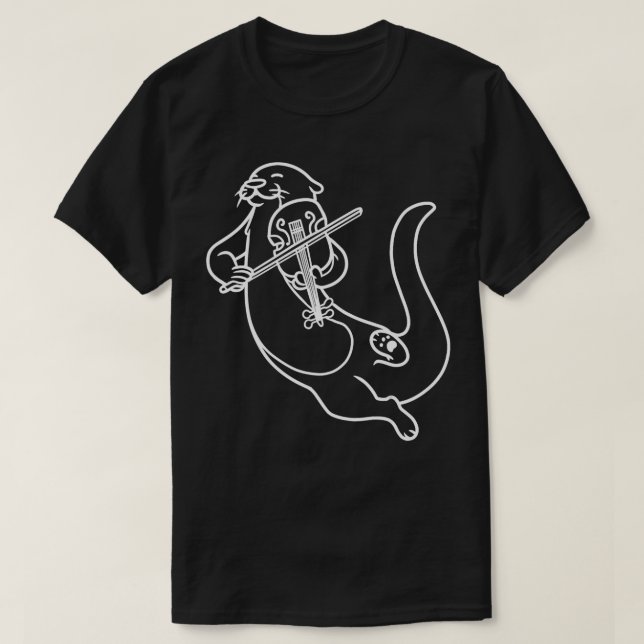 T-shirt Violoniste Otter Jouer Violon Viola Pratique (Design devant)
