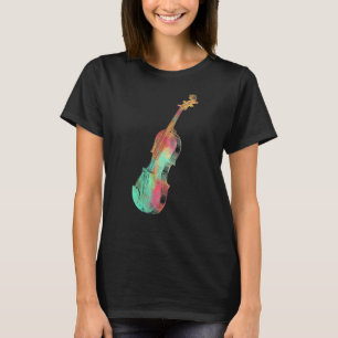 T-shirt Violoniste Pour Hommes Femmes Style Coloré Violon
