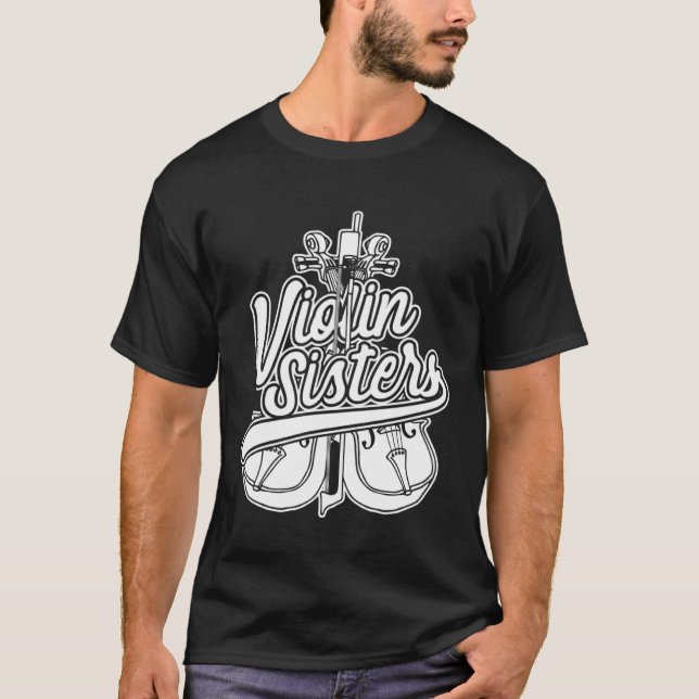 T-shirt Violoniste soeurs violon Fiddler Fiddler Violonist (Devant)