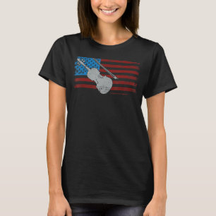 T-shirt Violoniste violoniste américain Drapeau Vintage