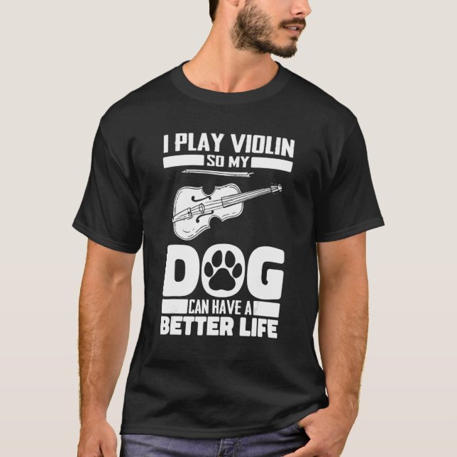 T-shirt Violoniste violoniste violoniste Fiddle Dog (Devant)