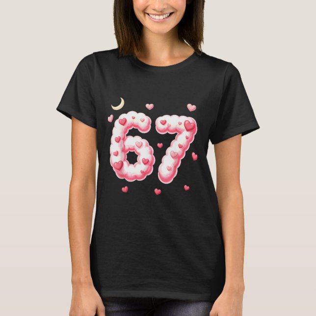 T-shirt Viral 67 Kawaii Hearts Valentine's Day Girls Humor (Devant)
