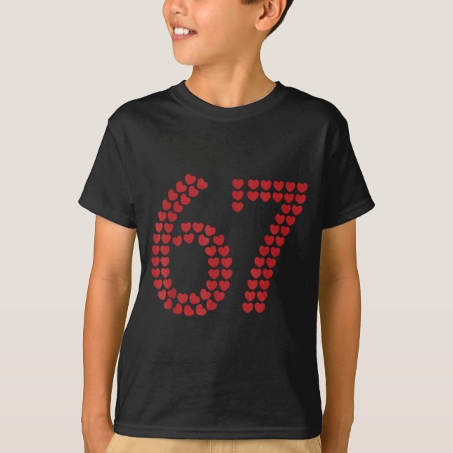 T-shirt Viral Six Seven Love 67 Hearts Valentine's Day Cli (Devant)