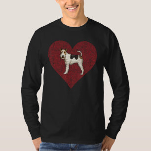 T-shirt Vire Fox Terrier Valentines Jour Chien Love Finger