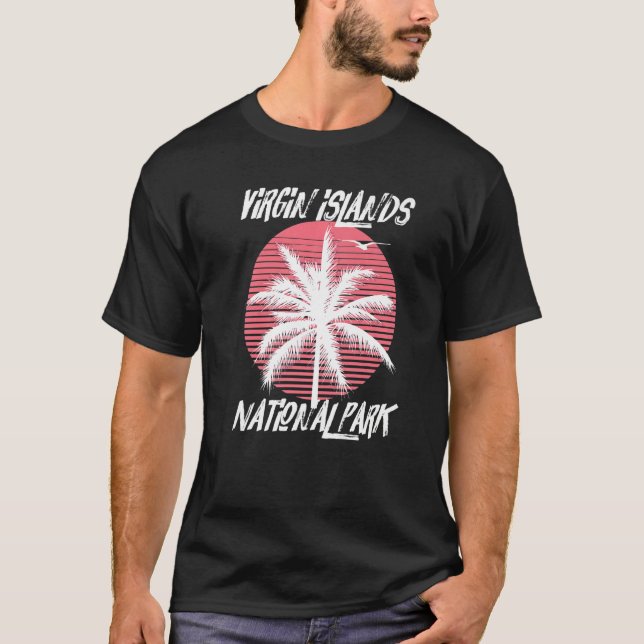 T-shirt Virgin Islands Palm tree National Park St. John Sa (Devant)