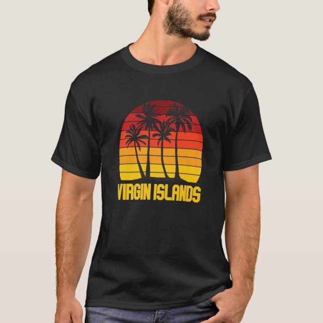 T-shirt Virgin Islands St. John National Park Palm trees S (Devant)