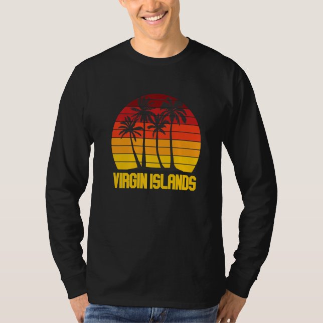 T-shirt Virgin Islands St. John National Park Palm trees S (Devant)