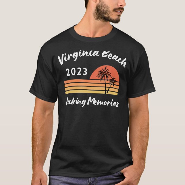 T-shirt Virginia Beach 2023 Voyage Faire des souvenirs Rét (Devant)