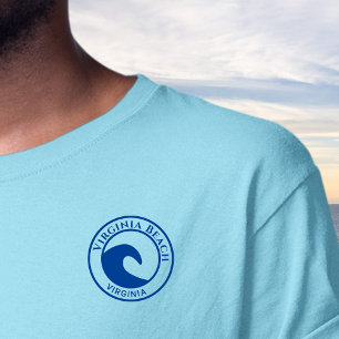 T-shirt Virginia Beach Blue Ocean Wave Circle Design