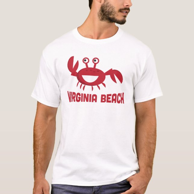 T-shirt Virginia Beach - Funny Red Crab (Devant)