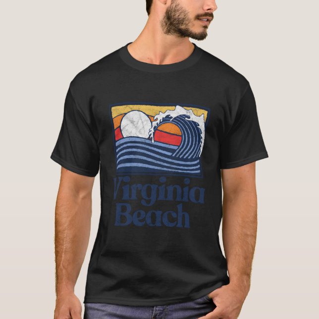 T-shirt Virginia Beach Surfer Beach Wave (Devant)