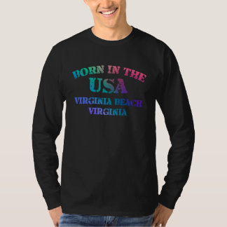 T-shirt Virginia Beach Virginia and Born in the USA distre