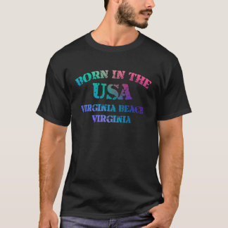 T-shirt Virginia Beach Virginia and Born in the USA distre