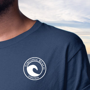 T-shirt Virginia Beach White Ocean Wave Circle Design