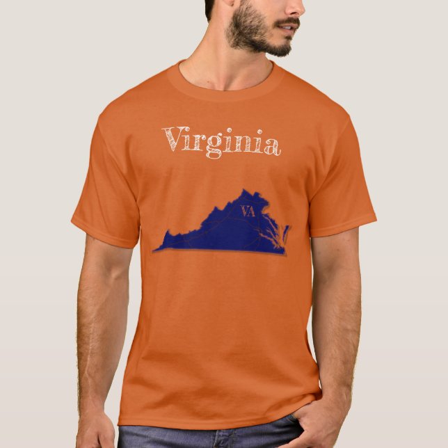 T-shirt Virginia Interstates [Conception bleu marine] (Devant)
