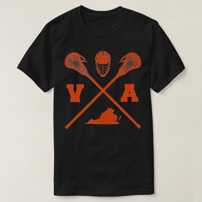 T-shirt Virginia Lacrosse Vintage VA LAX Patiné  (Design devant)