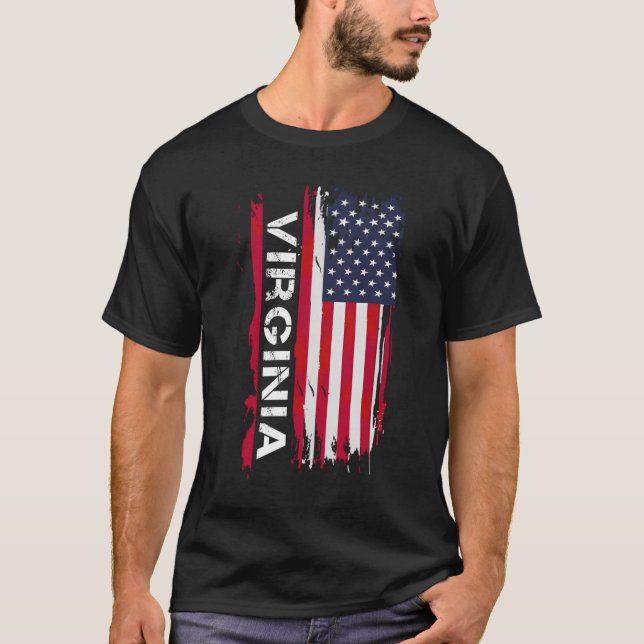 T-shirt Virginia Usa Virginia Black Small (Devant)