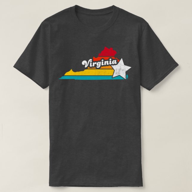 T-shirt Virginia Vintage Souvenir désorganisé (Design devant)