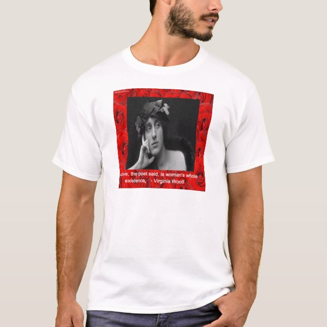 T-shirt Virginia Woolf & Citation sur l'amour (Devant)