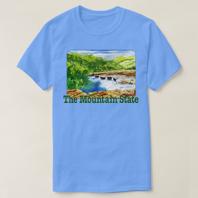 T-shirt Virginie-Occidentale L'État de la montagne (Design devant)