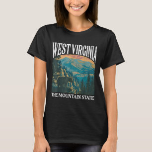T-shirt Virginie-Occidentale Retro Bear Mountain Graphic
