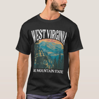 T-shirt Virginie-Occidentale Retro Bear Mountain Graphic