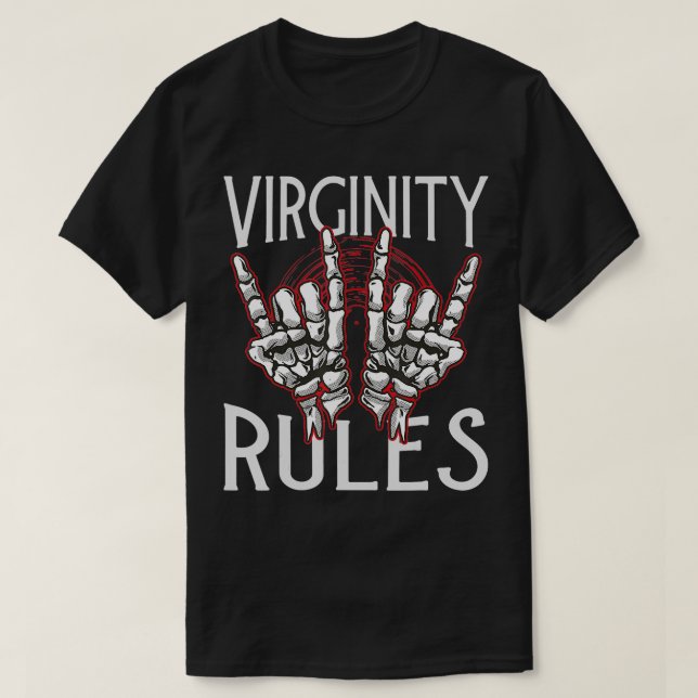 T-shirt Virginity Rules Drôle Camp d'été Nerd plaisanterie (Design devant)