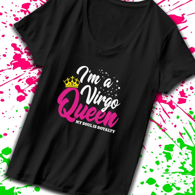 T-shirt Virgo Anniversaire Reine Astrologie Août Septembre (Celebrate your practical wisdom with our t-shirt for the Virgo queen! -Teemixer)