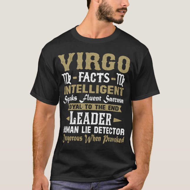 T-shirt Virgo Facts. Astrologie de l'Horoscope de Virgo (Devant)