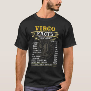 T-shirt Virgo Faits Signes Zodiac Drôle Anniversaire Drô