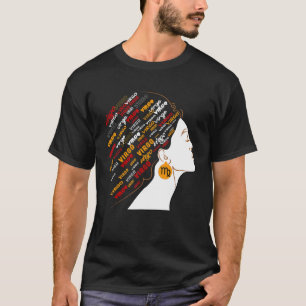 T-shirt Virgo Girl Africa Girl Zodiac Signes Anniversaire