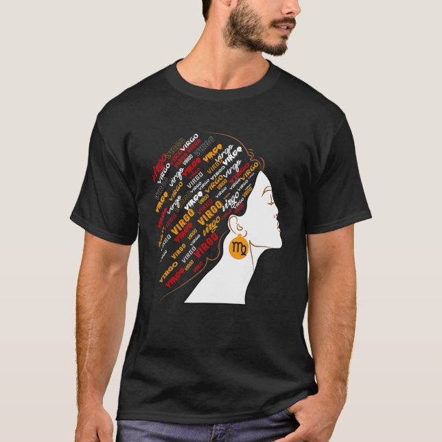 T-shirt Virgo Girl Africa Girl Zodiac Signes Anniversaire (Devant)