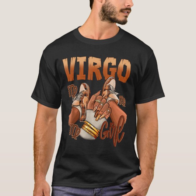 T-shirt Virgo Girl Birthday Melanin Black Woman Scute Ss C (Devant)