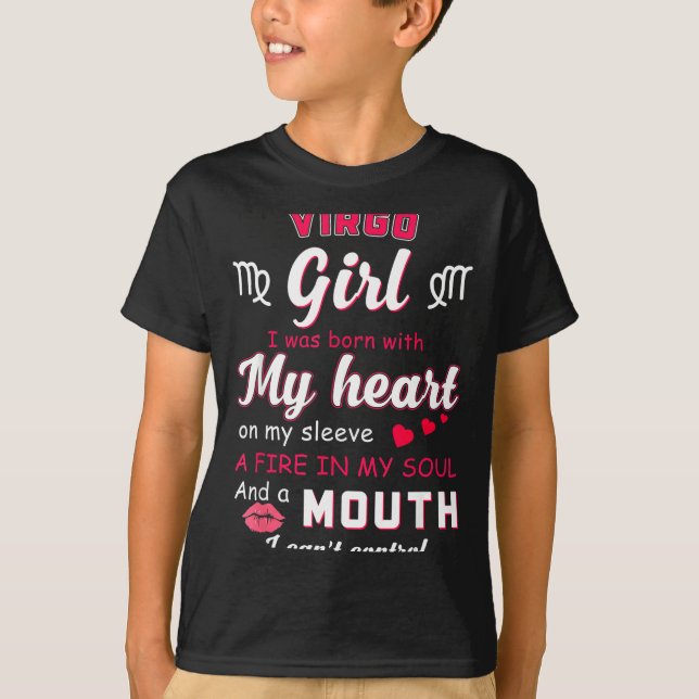 T-shirt Virgo Girl Funny Quote With Zodiac Sign Birthday I (Devant)