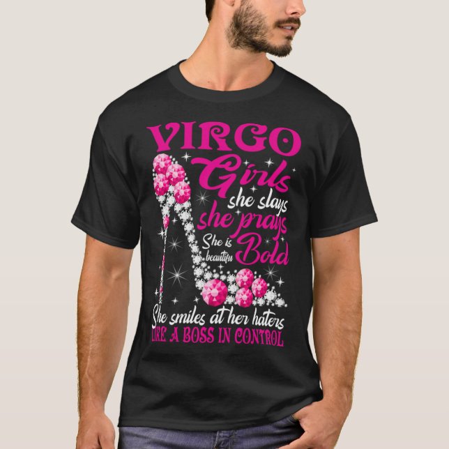 T-shirt Virgo Girl Like a Boss in Control chaussures en di (Devant)