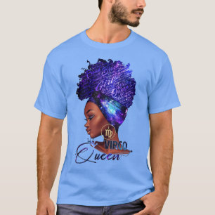 T-shirt Virgo Queen Afro Melanin Girl Cadeau Anniversaire