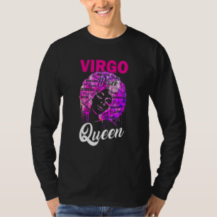 T-shirt Virgo Queen Black Woman Afro cheveux naturels Afri