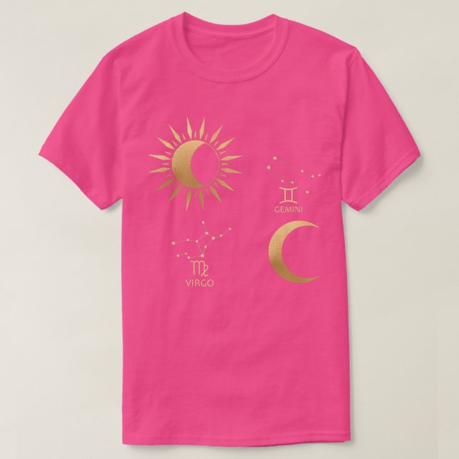 T-shirt Virgo Sun-Gemini Moon Zodiac   (Design devant)
